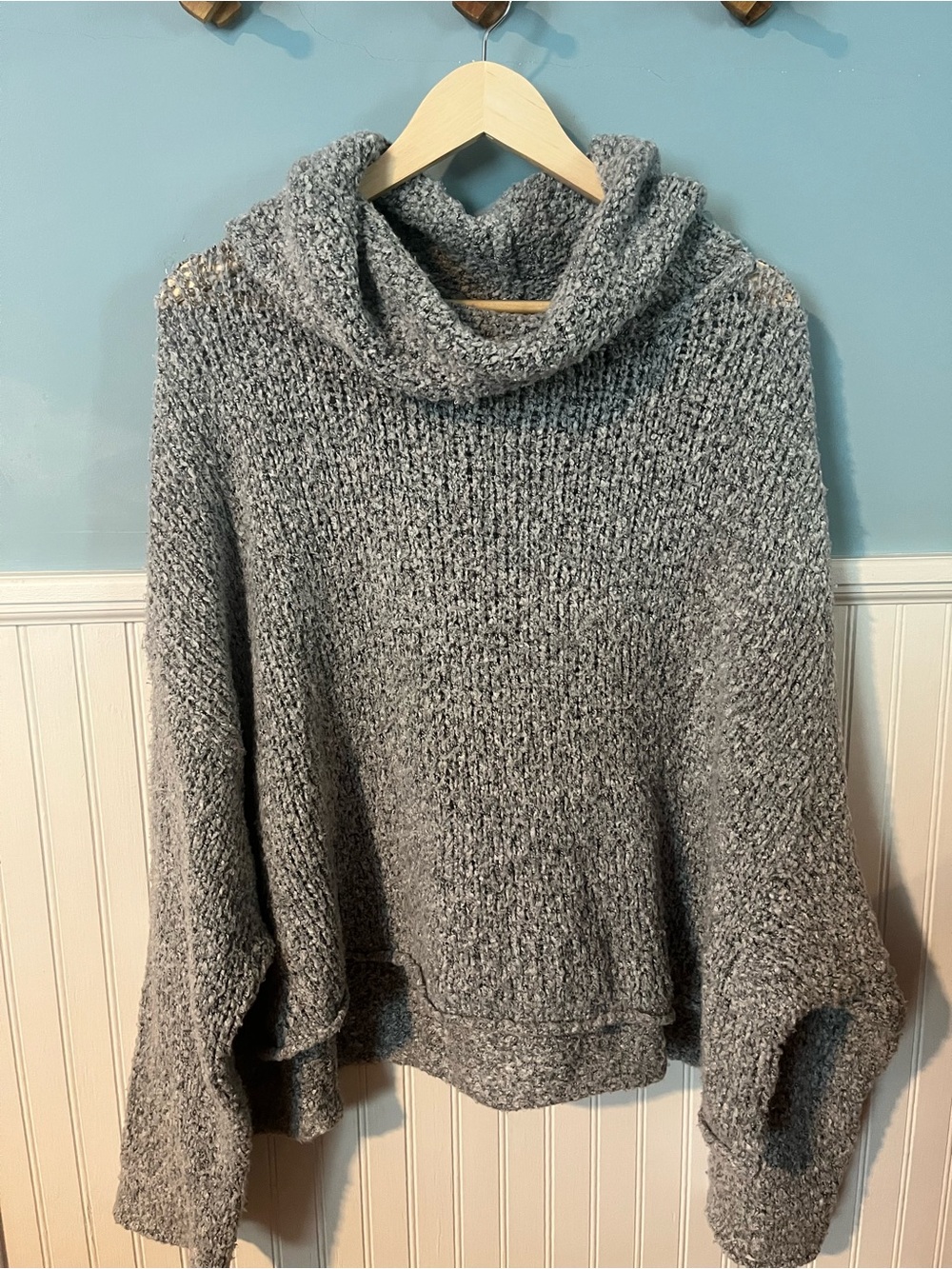 Free People Cozy Gray Cowl Neck Women's Sweater